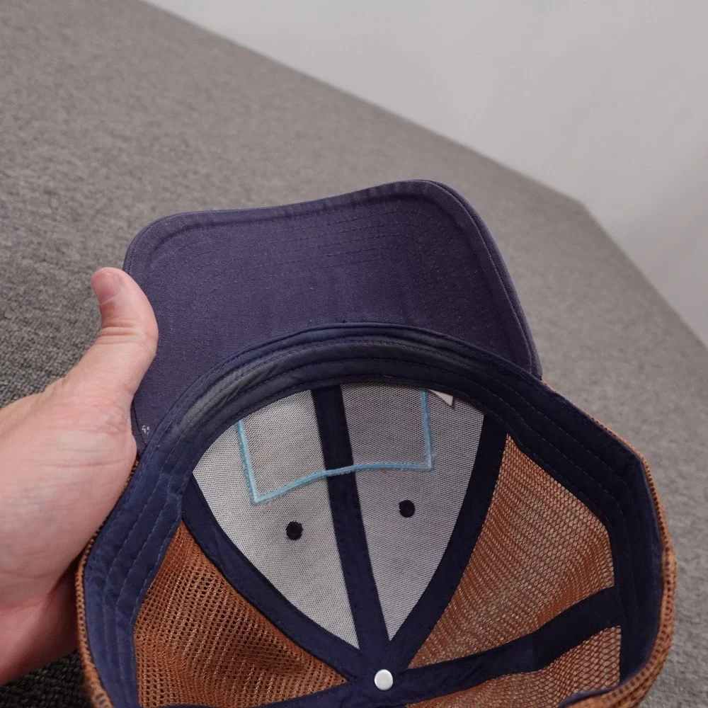 The North Face Hat Cap Snap Back Mens One Size Blue Brown Trucker Logo